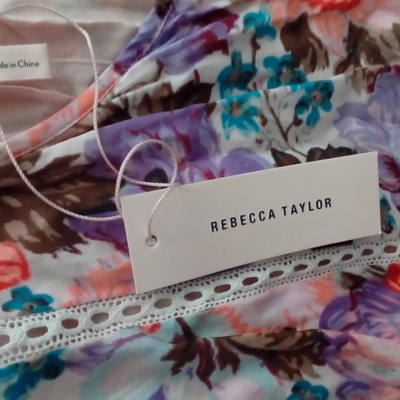 Rebecca Taylor Mixed Print Dress New with Tag Size 0 - Picture 9 of 11